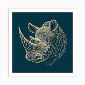 Polygonal Rhino String Art Concept Art Print