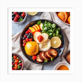 Fresh Fruit In Bowls Art Print