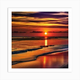 Sunset On The Beach 316 Art Print