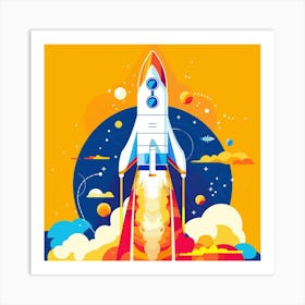 Space Rocket Art Print