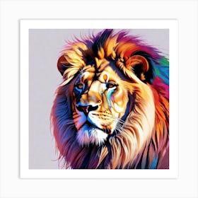 Colorful Lion 16 Art Print