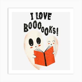 I Love Booooks Book Lover Halloween Art Print