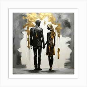 Gold And Black Art Print