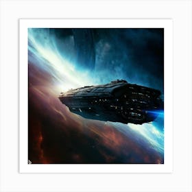 Spaceship In Space 1 Art Print