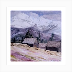 Spring In Mountains Square Art Print