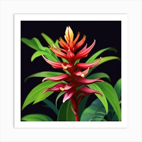 Alpines Purpurate Red Ginger Flower Art Print Art Print