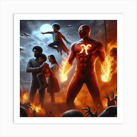 Aries Superhero Art Print