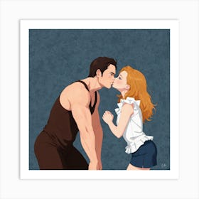 Kissing Couple 9 Art Print