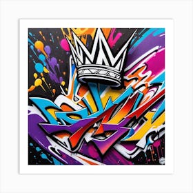 King Graffiti Canvas Print Art Print