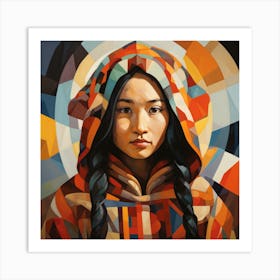 Cubism Inuit Woman 01 Art Print