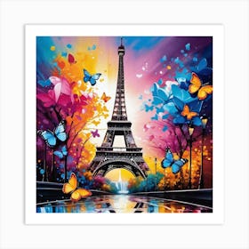 Paris With Butterflies 127 Art Print