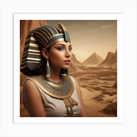 Ancient Egyptian Landscape With One Woman F 3 Art Print