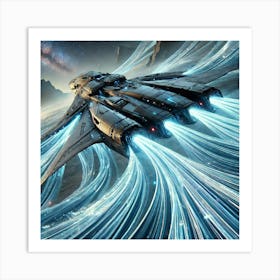 A High Tech Sci Fi Scene Showing The Nautilus Stea Art Print