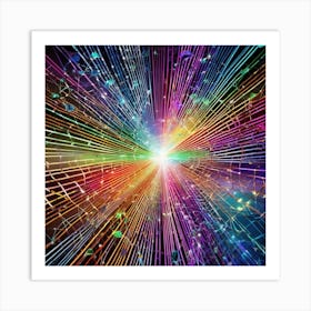 Abstract Colorful Light Burst Art Print