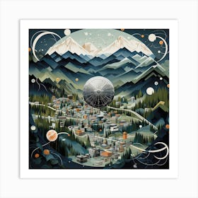 City In Space Art Print