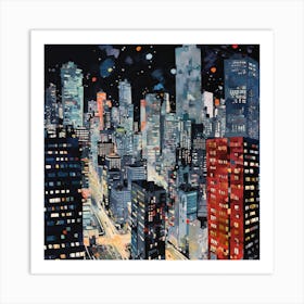 New York City At Night Art Print