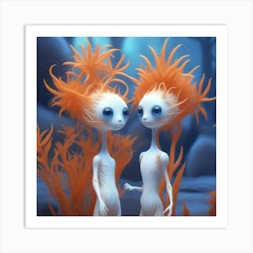 Two Aliens 1 Art Print