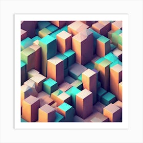 3d Cubes Art Print