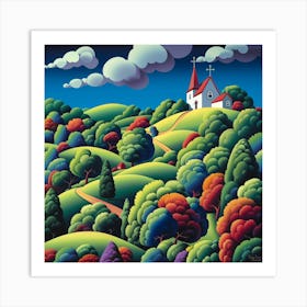 Church On The Hill Art Print