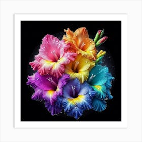 Rainbow Flowers 1 Art Print