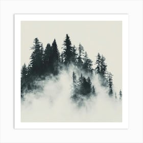 Editorial Art White Background Smoky Mountains 2 Art Print