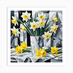 Daffodils in a Vase Art Print