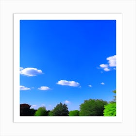 Blue Sky With Clouds 1 Art Print