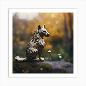 Golden Wolf Art Print