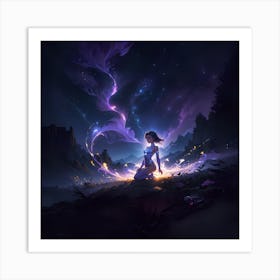 Girl In The Sky Art Print