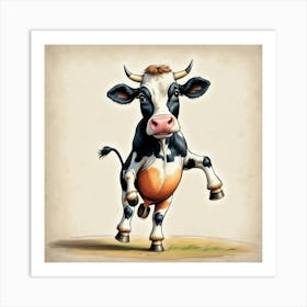 Cute Cow Illustration Art Print