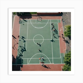 Basketball Court - Basketball Court Stock Videos & Royalty-Free Footage 1 Art Print