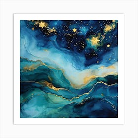 Blue Sky With Stars Art Print