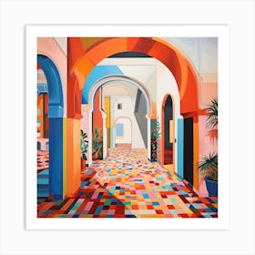 Bohemian Contemporary Art Print - Tropical & Colourful Archways Art Print