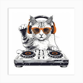 Dj Cat 1 Art Print