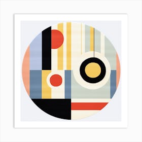 Mid Century Modern Harmony: Geometric Serenity Art Print