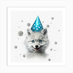 Fox In A Party Hat Art Print