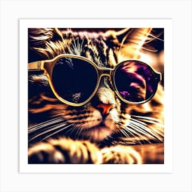 Cat In Sunglasses 18 Art Print