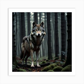 Wolf In The Forest 57 Art Print