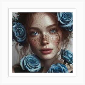 Blue Roses 4 Art Print