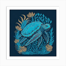 Sea Turtle Canvas Print Art Print