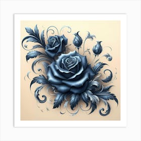 Blue Roses Art Print