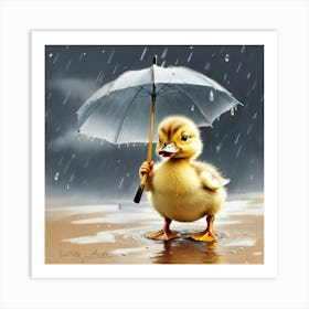 Duck In The Rain 12 Art Print