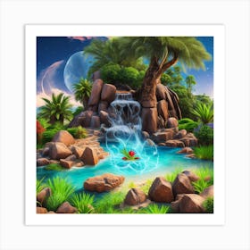 Waterfall In The Forest 1 Art Print