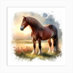 Clydesdale Horse Art Print