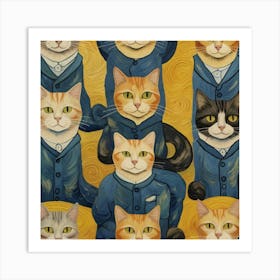 Default Van Gogh Cats 2 Art Print