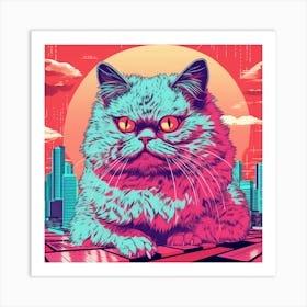 Cat In The City Creative Colorful Modern Cool Art Print