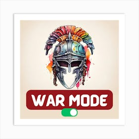 War Mode On: Bold Spartan Warrior Helmet Design for Fighters & Gamers Poster