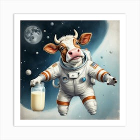 Cow In Space 1 Art Print