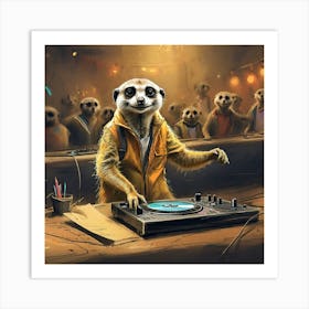 Meerkat Dj 3 Art Print