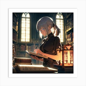 The Elderly Lady Librarian 079 Art Print